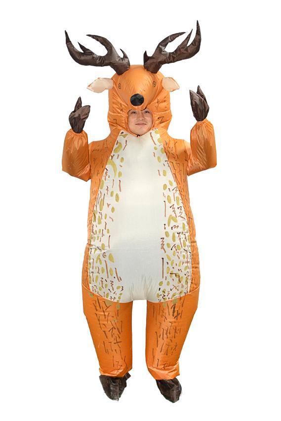 KIMU® Opblaas Kostuum Hert Bruin Opblaasbaar Pak Hertenpak M, Kleding | Heren, Carnavalskleding en Feestkleding, Kleding, Nieuw