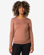 HEMA Dames temptech T-shirt lange mouw middenbruin, Kleding | Dames, Verzenden, Nieuw