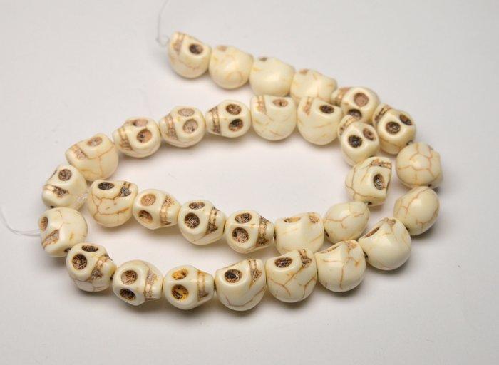 Turquoise - Memento Mori Gesneden schedels wit turkoois -, Antiek en Kunst, Curiosa en Brocante