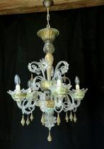 Plafondlamp - Helder glas en gouden verf - OUDE MURANO -, Antiek en Kunst, Antiek | Lampen