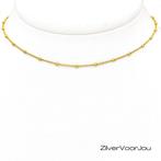 Gold plated 925 zilveren bolletjes ketting choker, Sieraden, Tassen en Uiterlijk, Kettingen, Verzenden, Nieuw, Zilver