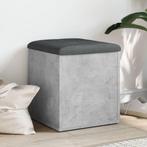 vidaXL Opbergbankje 42x42x45 cm bewerkt hout betongrijs, Huis en Inrichting, Banken | Voetenbanken en Poefen, Verzenden, Nieuw