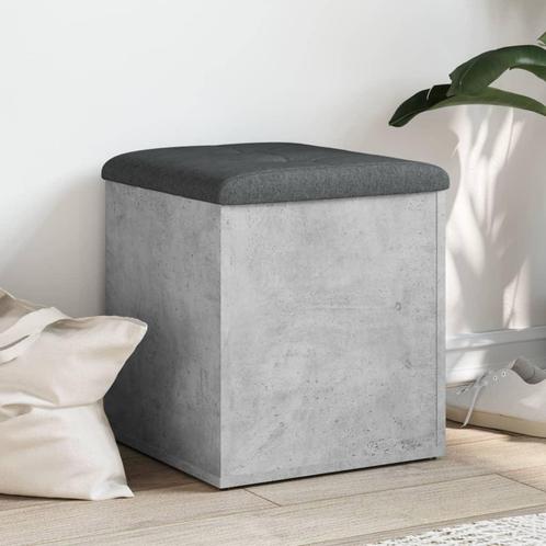 vidaXL Opbergbankje 42x42x45 cm bewerkt hout betongrijs, Huis en Inrichting, Banken | Voetenbanken en Poefen, Nieuw, Verzenden