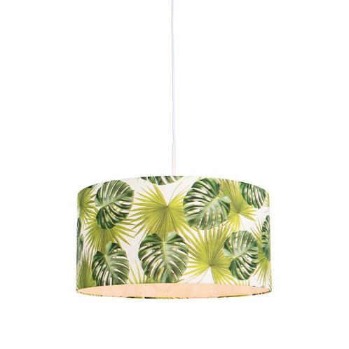 Botanische hanglamp wit met Leaf kap 50cm - Combi 1, Huis en Inrichting, Lampen | Hanglampen, Nieuw, Overige materialen, 75 cm of meer