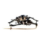 Zilveren broche met roosdiamant 12 krt/925, Sieraden, Tassen en Uiterlijk, Broches, Ophalen of Verzenden, Nieuw