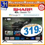 Nieuwe Sharp 43inch tv 4K Ultra HD met bluetooth chromecast, Ophalen, LED, Nieuw, 100 cm of meer