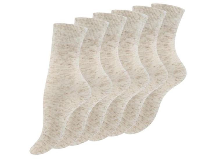 6 paar Linnen damessokken met Katoen - Beige Melange, Kleding | Dames, Sokken en Kousen, Verzenden