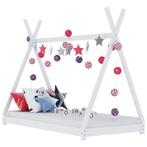 vidaXL Kinderbedframe massief grenenhout wit 90x200 cm, Kinderen en Baby's, Kinderkamer | Bedden, Verzenden, Nieuw