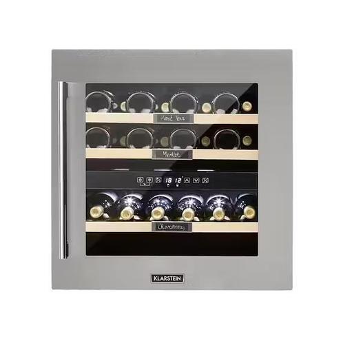 Inbouw Wijnkoelkast 2 Zones RVS, Witgoed en Apparatuur, Koelkasten en IJskasten, 75 tot 100 liter, Nieuw, Zonder vriesvak, 85 tot 120 cm