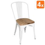 Stoelen | BISTRO | Hout/Staal | Hout (Essen) | Wit Frame |, Verzenden, Nieuw in verpakking