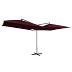 vidaXL Parasol dubbel met stalen paal 250x250 cm, Tuin en Terras, Parasols, Verzenden, Nieuw