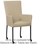 Set van 6 Bruine leren moderne eetkamerstoelen - met armleun, Huis en Inrichting, Stoelen, Nieuw, Vijf, Zes of meer stoelen, Modern