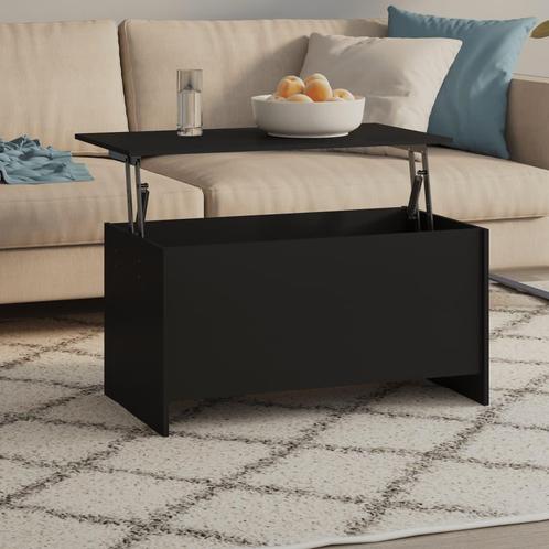 vidaXL Salontafel 102x55,5x52,5 cm bewerkt hout zwart, Huis en Inrichting, Tafels | Salontafels, 100 tot 150 cm, Nieuw, Overige houtsoorten
