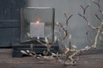 Glazen vierkant windlicht steenslag Uniq 15 x 15 cm, Huis en Inrichting, Woonaccessoires | Kandelaars en Kaarsen, Ophalen of Verzenden