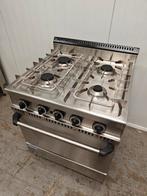 Horeca RVS Fornuis 4-pits met ingebouwde oven, Zakelijke goederen, Horeca | Keukenapparatuur, Gebruikt, Fornuis, Frituur en Grillen