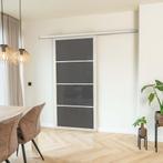 Stalen Schuifdeur met koofsysteem 4 Vlaks Wit Rook glas, 75 tot 150 cm, Nieuw, 150 tot 225 cm, Metaal
