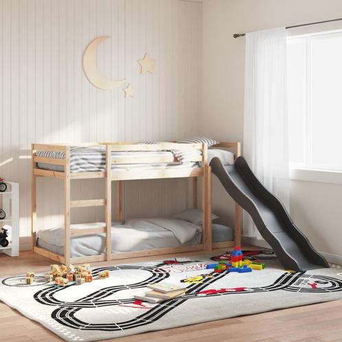 vidaXL Stapelbed met glijbaan en ladder massief grenenhout, Huis en Inrichting, Slaapkamer | Bedden, 90 cm, 190 cm of minder, Bruin