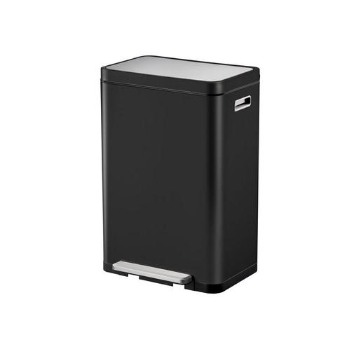 EKO X-Cube pedaalemmer 45 ltr - Zwart/Mat RVS, Huis en Inrichting, Woonaccessoires | Prullenbakken, Nieuw, Verzenden