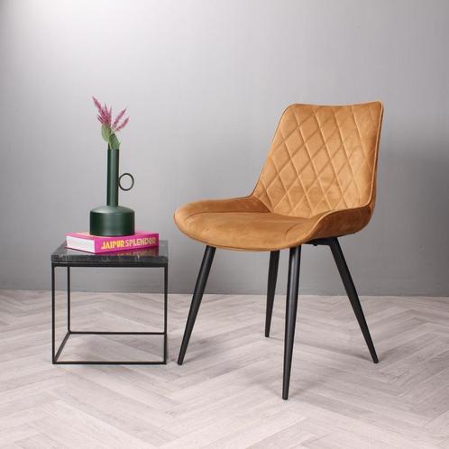 Eetkamerstoel zonder armleuning | Velvet | Goud | DS4U, Huis en Inrichting, Stoelen, Nieuw, Ophalen of Verzenden