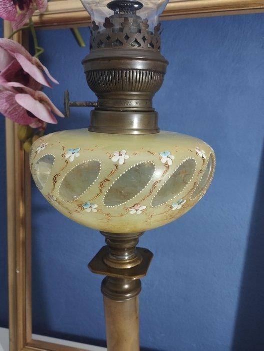 Olielamp - Brons, Glas, Onyx, Antiek en Kunst, Curiosa en Brocante