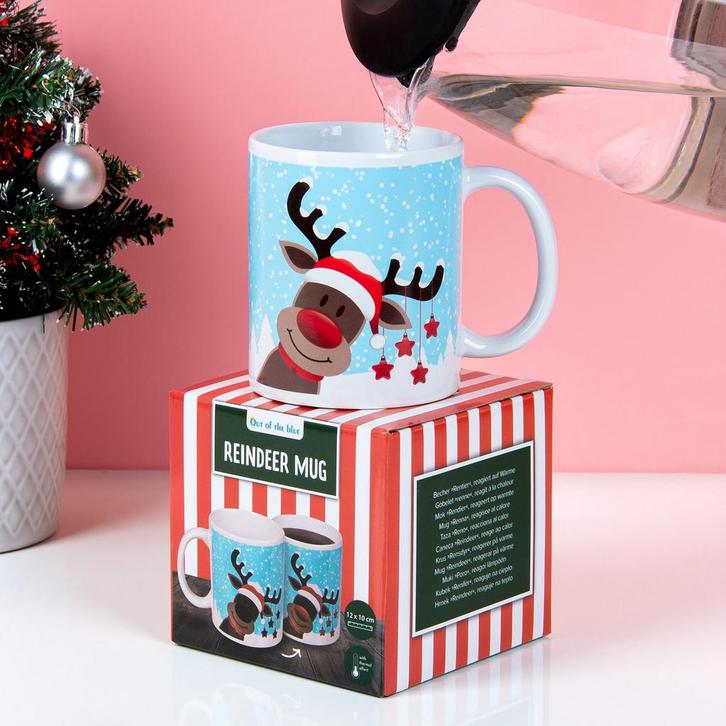Warmtegevoelige rendier kerstmok, Huis en Inrichting, Keuken | Servies, Verzenden