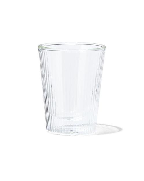 HEMA Dubbelwandig glas streep reliëf 200ml, Hobby en Vrije tijd, Theezakjes, Verzenden
