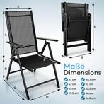 Tuinstoel - Ligstoel - Verstelbaar - Opvouwbaar - Zwart - Ti, Verzenden, Zo goed als nieuw