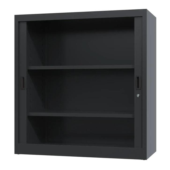 Nieuwe roldeurkast - 135x100x45cm - archiefkast - zwart, Huis en Inrichting, Kasten | Roldeurkasten en Archiefkasten, Met slot