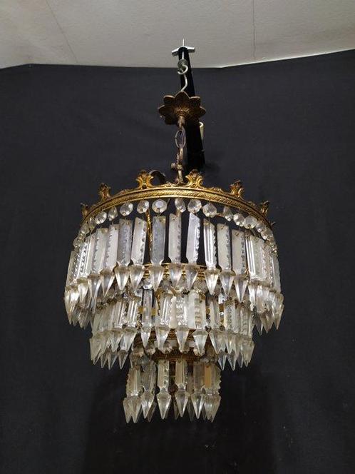 Kroonluchter - Brons, Kristal, Antiek en Kunst, Antiek | Lampen