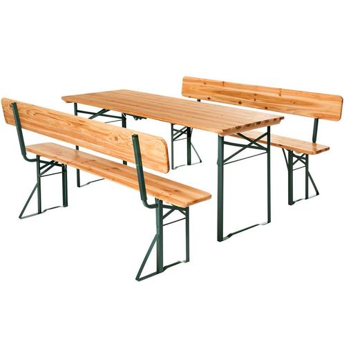 Biertafelset Frank II, 3-delig, inklapbaar, met rugleuningen, Huis en Inrichting, Stoelen, Verzenden