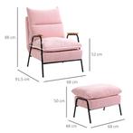 TRUUSK Oorfauteuil Met Voetenbank - Kantelbare Rugleuning -, Huis en Inrichting, Fauteuils, Verzenden, Nieuw