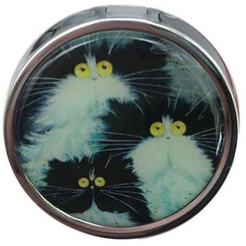 Pillendoosje Kim Haskins katten - zwart/witte katten - 5x2cm beschikbaar voor biedingen