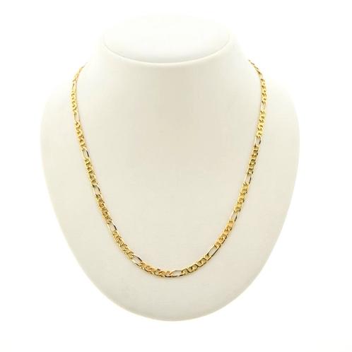 Bicolor gouden Figaro schakel ketting | 45,5 cm, Sieraden, Tassen en Uiterlijk, Kettingen, Overige kleuren, Gebruikt, Goud, Ophalen of Verzenden
