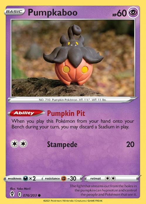 Pumpkaboo 076/203 (Evolving Skies), Hobby en Vrije tijd, Verzamelkaartspellen | Pokémon, Losse kaart, Nieuw, Foil, Ophalen of Verzenden