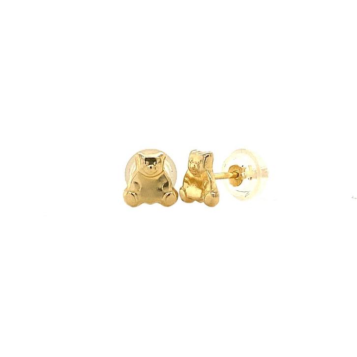 Gouden kinder oorstekers beertje 14 krt* nieuw, Sieraden, Tassen en Uiterlijk, Oorbellen, Goud, Zo goed als nieuw, Goud, Verzenden