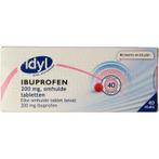 Idyl Ibuprofen 200mg suikervrij - 40 Tabletten, Verzenden, Nieuw