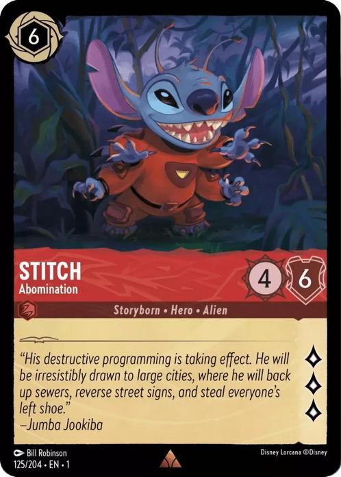 [125/204] - STITCH - Abomination ENG NON-FOIL [M/NM], Verzamelen, Disney, Ophalen of Verzenden