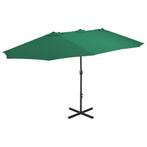 vidaXL Parasol met aluminium paal 460x270 cm groen, Verzenden, Nieuw, Meer dan 4 meter