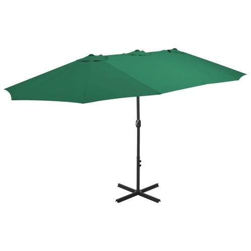vidaXL Parasol met aluminium paal 460x270 cm groen, Tuin en Terras, Parasols, Nieuw, Meer dan 4 meter, Verzenden
