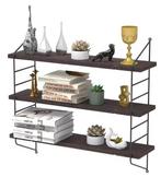 Wandplank Set van 3 – Zwevende Houten Planken met Beugels, Verzenden, Nieuw