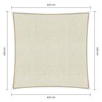 Vierkante schaduwdoek - Ivoor - Waterdoorlatend - 4,2 x 4,2, Tuin en Terras, Schaduwdoeken, Ophalen of Verzenden, Nieuw