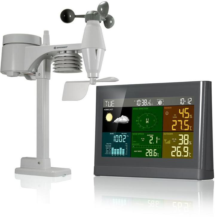 Comfort Weercenter 5-in-1 grijs met Kleurendisplay, Audio, Tv en Foto, Weerstations en Barometers, Weerstation, Nieuw, Verzenden