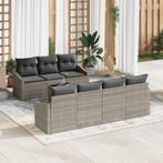 vidaXL Tuin Sofa Set met kussen 8 pcs Lichtgrijs 55 x 55 x, Tuin en Terras, Verzenden, Nieuw, Rotan