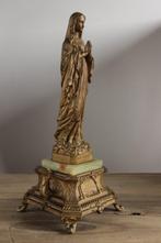 Beeldje - OLV van Lourdes - 41cm - Marmer, Verguld, Zamak, Antiek en Kunst