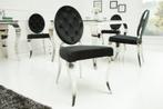 Elegante stoel MODERN BAROQUE zwart fluweel met knopen, Huis en Inrichting, Stoelen, Ophalen of Verzenden, Nieuw