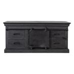 Tv-meubel Mangohout Milan 120 Zwart, 100 tot 150 cm, Verzenden, Nieuw, Minder dan 100 cm