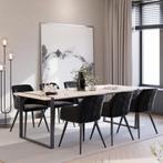 Eetkamerstoel Marilyn fluweellook, zwarte stoelpoten - zwart, Huis en Inrichting, Stoelen, Verzenden, Nieuw