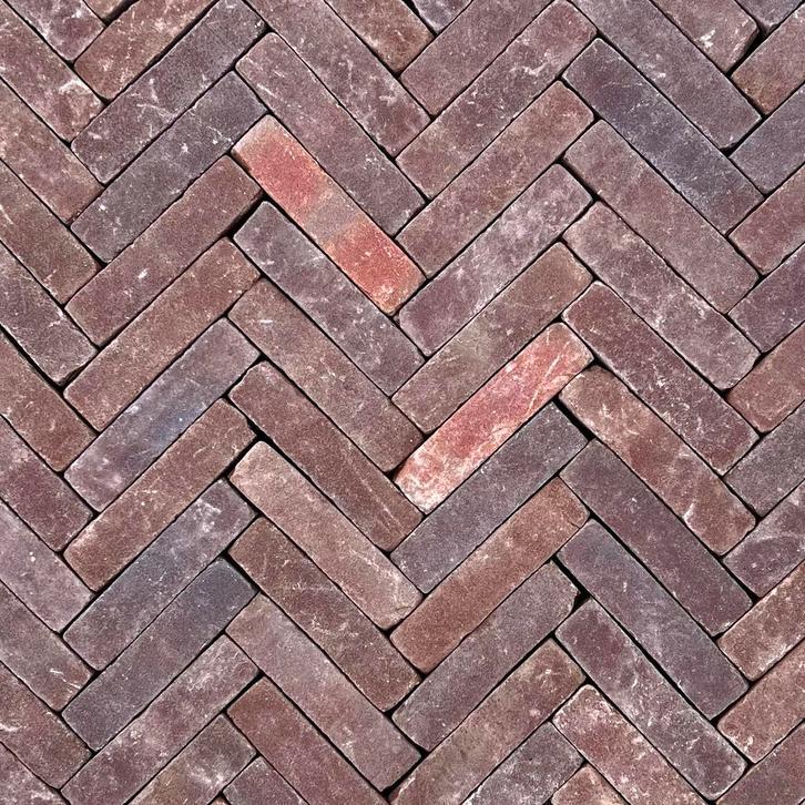 Gebakken waaltjes Rivaton paars-bruin getrommeld, Tuin en Terras, Tegels en Klinkers, 10 m² of meer, Nieuw, Keramiek, Klinkers