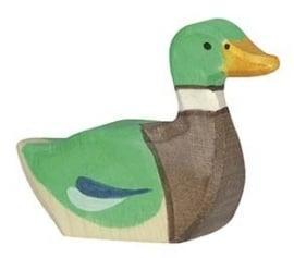 Holztiger - Houten Dieren - Eend mannetje 6,5 cm, Kinderen en Baby's, Speelgoed | Overig