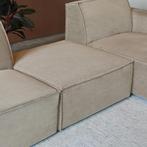 *WOONWINKEL* Hocker Beige Ribstof, Nieuw, Stof, Verzenden